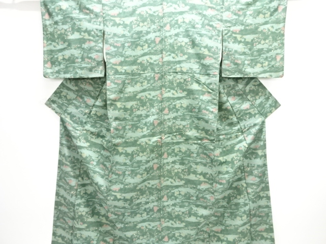 JAPANESE KIMONO / HOUSE / LANDSCAPE PATTERN JODAI TSUMUGI KIMONO